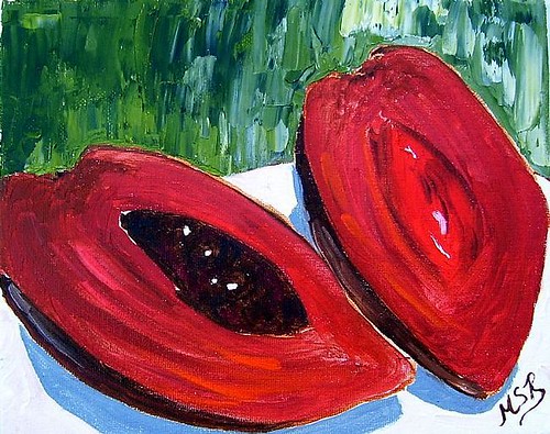 Mamey-1-Tropical-Fruit-Impasto-Painting