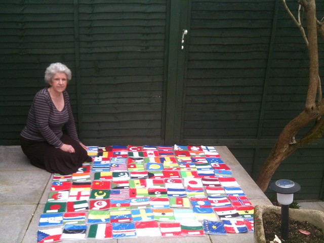 100 Crocheted Olympic Flags!
