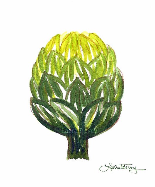 artichoke watercolor print