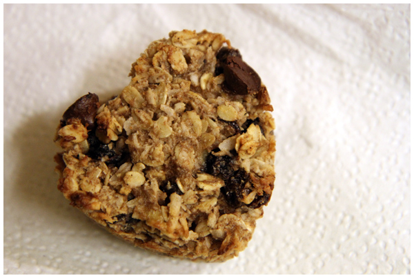 Heart Shaped Oatmeal Raisin Cookies with a Chocolate Suprise