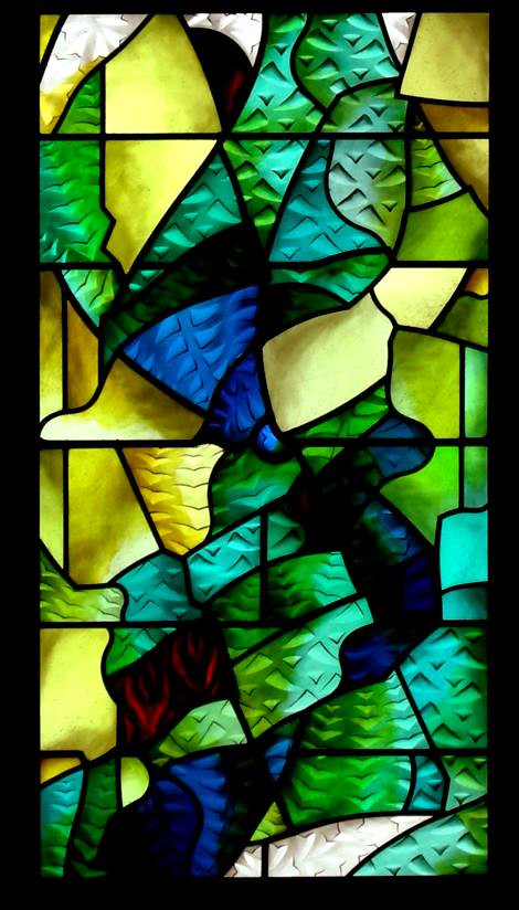 Stained glass abstract window