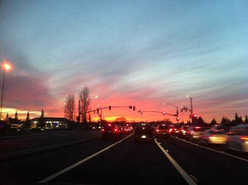 A beautiful sunset! (and I'm not driving!)