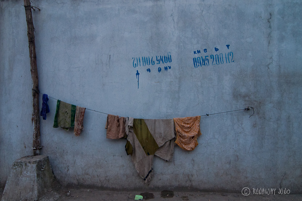 Advertisement and Laundry in Hanoi Vietnam