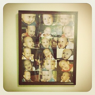 Dad put a bunch of Timmy's 4R prints in one big frame. Instant collage of cuteness!