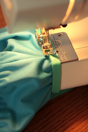 sewing on the leg elastic