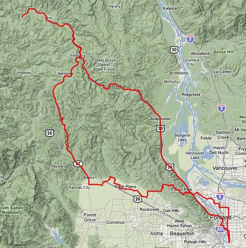 The route of Sellwood-Birkenfeld-Sellwood