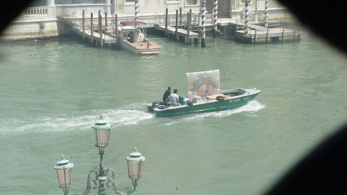 Boat on Grand Canal with Large Painting