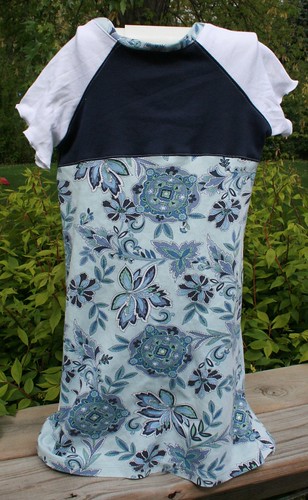 Blue & white floral knit dress