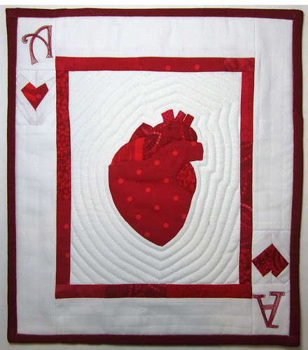 ace of hearts mini-quilt