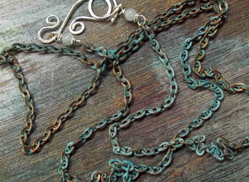 Patinated Chain with Oversized Clasp