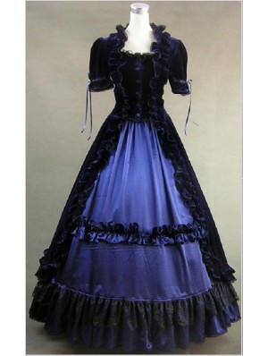 black and blue gothic victorian dress