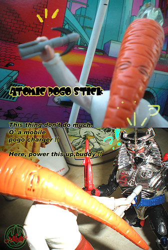 DARK HORSE COMICS::   "Flaming Carrot" Action Figure xi / Atomic Pogo Stick (( 1999 ))