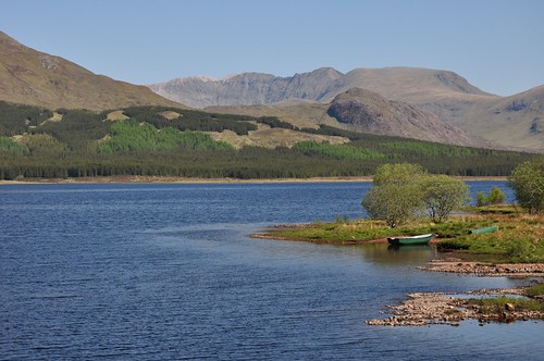 Distant Ben More Assynt across Loch Ailsh