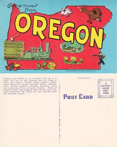 Greetings from Oregon (linen)