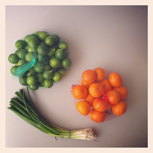 Asian grocer love. (Limes: $0.99 Tangerines: $0.97 Green Onion: $0.20)