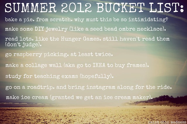 2012 bucket list