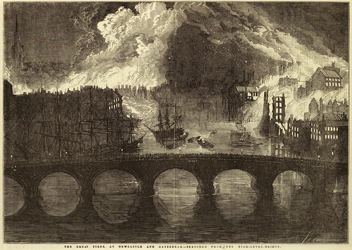 Drawing of the Great Fire, first published in the Illustrated London News of 14 October 1854