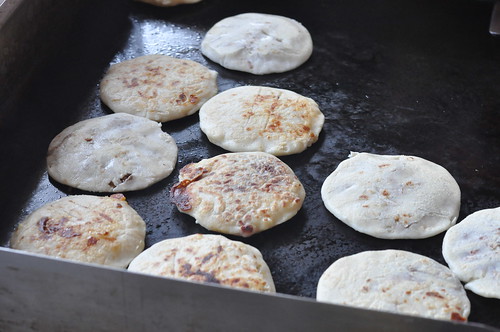 Pupusas on the griddle