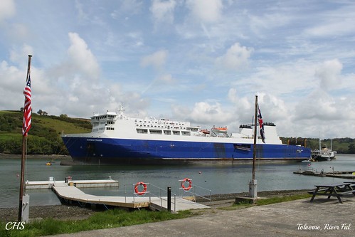 The "Norman Trader" moored opposite Tolverne, River Fal by Stocker Images