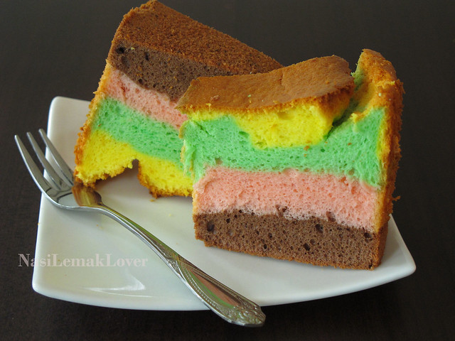 Rainbow chiffon cake