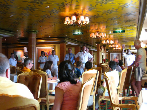 Norwegian Jade officers at Cruise Critic Meet-and-Greet in Le Bistro restaurant