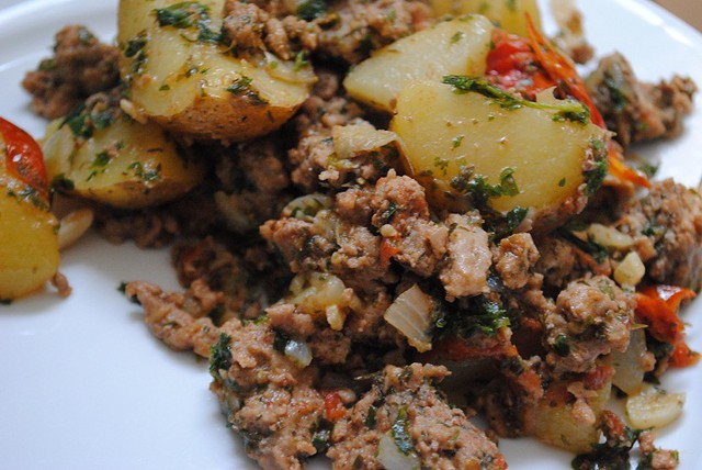 Ground Turkey with Potatoes and Mint