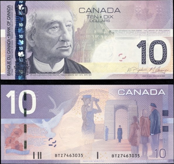 10 Dolárov Kanada 2005, Pick 102A