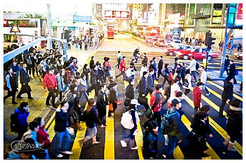 pedestrians at mongkok