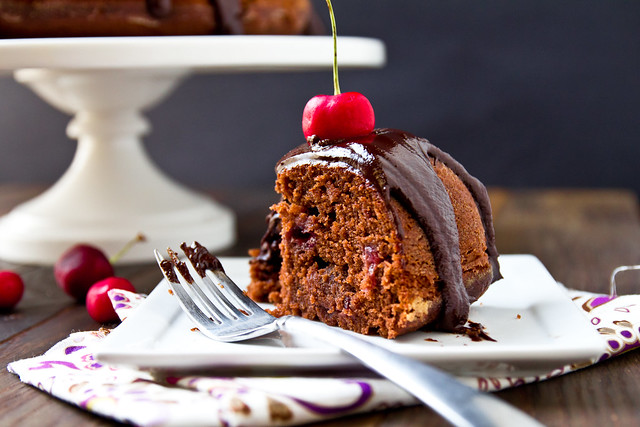Roasted Cherry Chocolate Cake