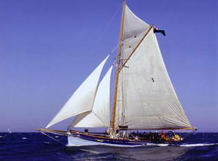 Bristol Channel Cutter with classic rig under full sail