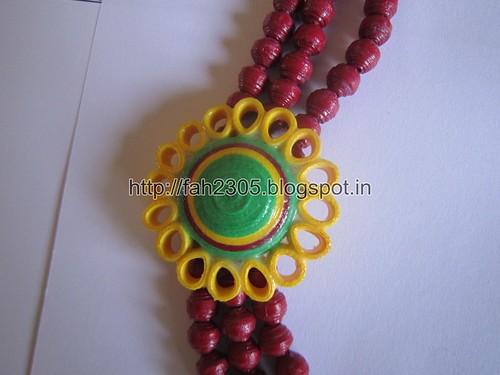 Paper Beads and Quilling Brooch Necklace & Studs (FAH01225) (6) by fah2305