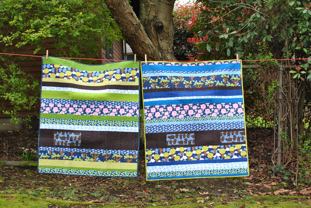 Twin boys "Get Together" Quilts - front