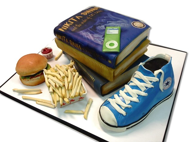 books: burger graduation-cake