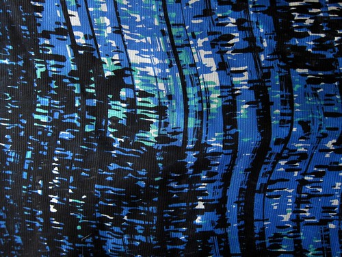 Abstract blue, green and black silk from Mood