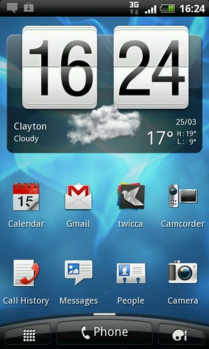 Screen shot from a HTC Desire S