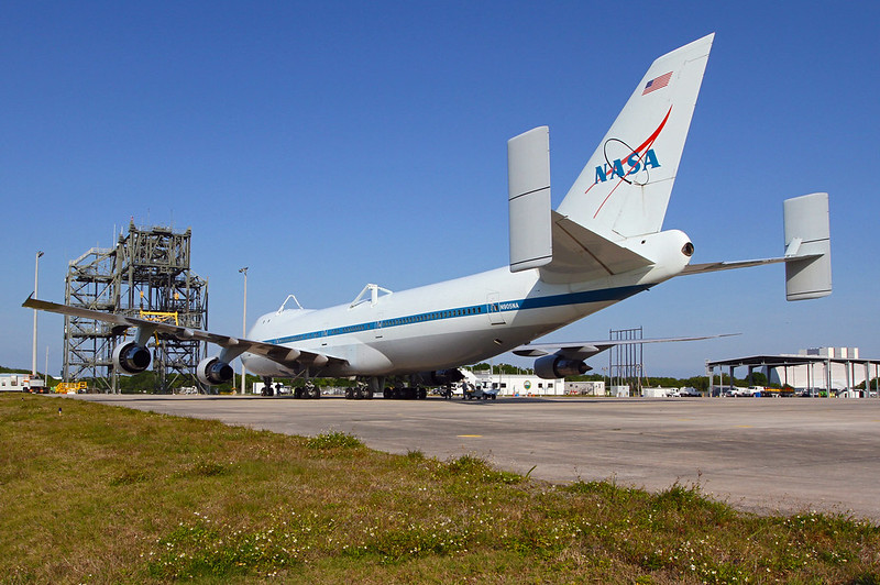 Shuttle Carrier Aircraft Arrives at Kennedy Space Center (KSC-2012-1999)