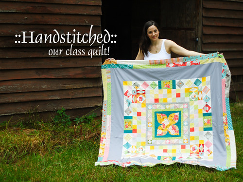 Handstitched class quilt