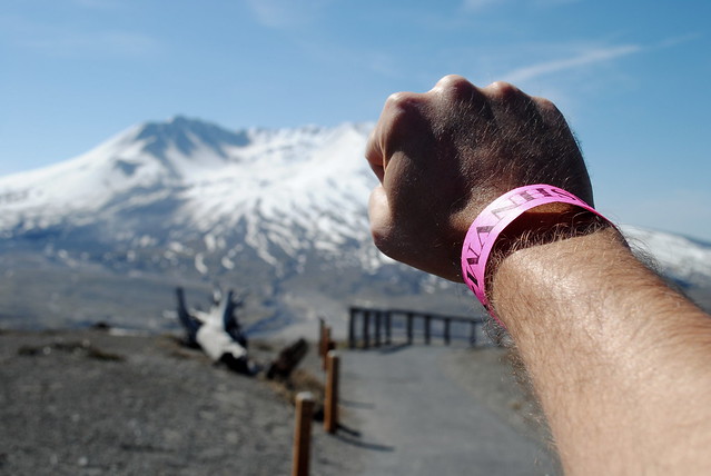 the pink wrist band - Johnston Ridge Observatory - Mt. St. Helens