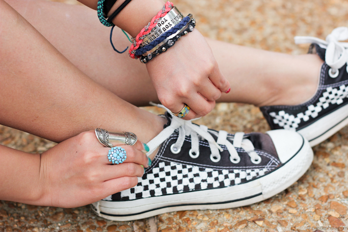 checkered chucks and arm party