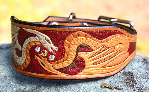 Dragons Leather Dog Collar