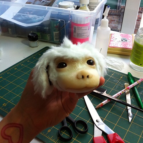 Falcor's head is done! Now just need to stitch all the crystals onto his back, phew! #dragons @zombiekel