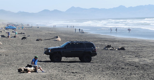 Vehicles allowed on the beach at the Wreck of the Peter Iredale - Fort Stevens State Park - Astoria, Oregon