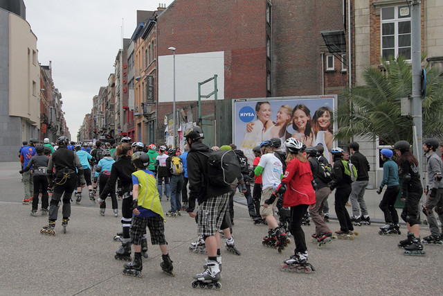Eerste Roller & Bike parade van Leuven