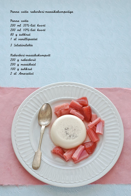 panna cotta with rhubarb and strawberry compote