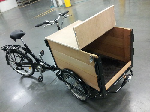Custom cedar Icicle Tricycle Cargo Bike for Vending by portlandpedalworks