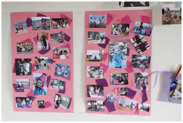 Photo collages to personalize her little girl room