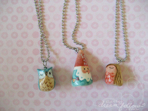 NOM and owlet necklaces