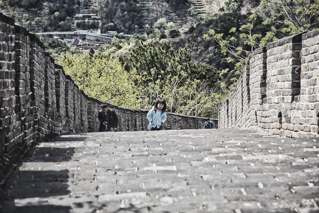 Climbing the Great Wall of China at Mutianyu