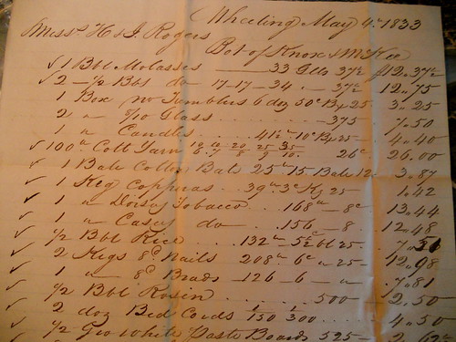 Wheeling, Virginia Document - 1833