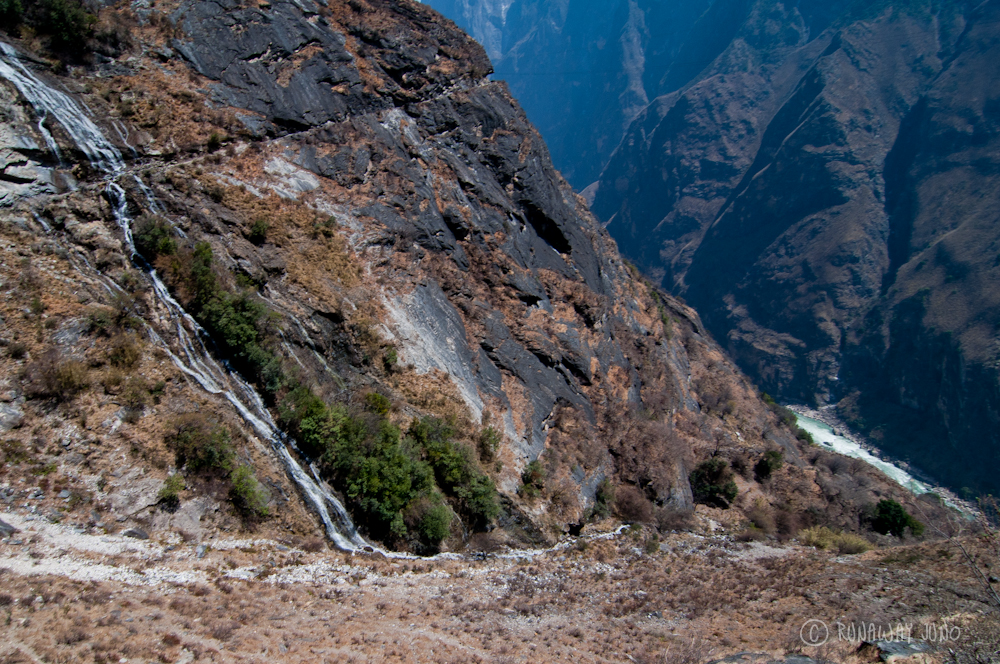 Waterfall in tiger Leaping Gorge